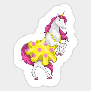 Unicorn Polka Dots Dress Sticker